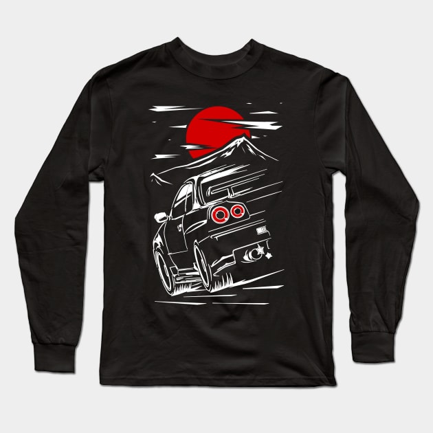 Nissan Skyline GTR 34 Long Sleeve T-Shirt by racingfactory